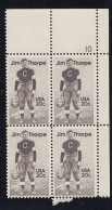 Sc#2089, Jim Thorpe Native American Athlete Olympian 20-cent Plate # Block Of 4 MNH 1984 Issue - Números De Placas