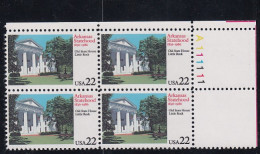 Sc#2167,  Arkansas Statehood 150th Anniversary 22-cent Plate # Block Of 4 MNH 1986 Issue - Numero Di Lastre