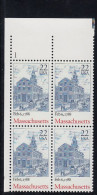Sc#2341, Massachusetts US Constitution Ratification Bicentennial 22-cent Plate # Block Of 4 MNH 1988 Issue - Plattennummern