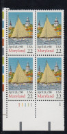 Sc#2342, Maryland US Constitution Ratification Bicentennial 22-cent Plate # Block Of 4 MNH 1988 Issue - Plaatnummers