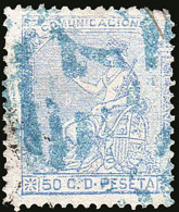 Sevilla - Edi O 137 - Mat Parrilla Con Cifra Azul "7" - Used Stamps