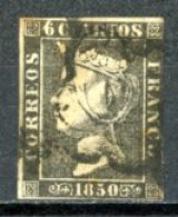 Espagne  1850  Isabelle II     Y&T   1   MI   1    Obl    ---     Type II  --  Papier épais - Usados