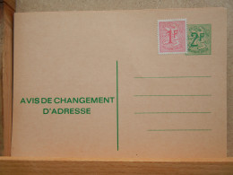 EP - Avis Changement Adresse - 2Fr Lin Vert + 1F Complément Lion Rouge - Neuf - Aviso Cambio De Direccion