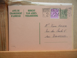 EP - Avis Changement Adresse - 5Fr Vert Héraldique+ Complement 1Fr Rouge Oblit Flamme "Postomat" Brxls 1981 - Aviso Cambio De Direccion