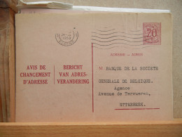 EP - Avis Changement Adresse - 20c Rouge Lion Héraldique Oblit Flamme 1953 - Adreswijziging
