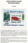 Olympia Calgary 1988 Liberia Block 112 G-Blatt ** 4€Gold Rennrodeln Germany Sport Hoja S/s Bloc Olympics Sheet Bf Africa - Hiver 1988: Calgary