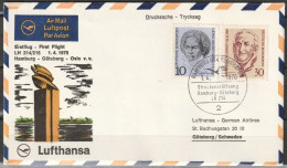 BRD Flugpost / Erstflug LH 214 Boeing 737 Hamburg - Göteborg 1.4.1970 Ankunftstempel 1.4.70 ( FP 21) - Primeros Vuelos