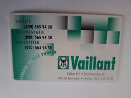 NETHERLANDS / CHIP ADVERTISING CARD/ HFL 2,50  / VAILLANT    /     CRE 167** 14597** - Privé