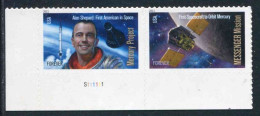 TIMBRES** De 2011 Adhésif Des ETATS-UNIS En Coin De Feuille "PROJET MERCURY & MISSION MESSENGER" - Ongebruikt