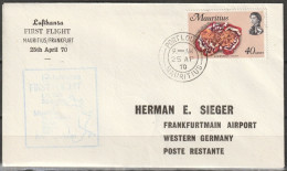 BRD Flugpost / Erstflug LH 581 Boeing 707 Mauritius - Frankfurt 25.4.1970 Ankunftstempel 26.4.70 ( FP 26) - First Flight Covers