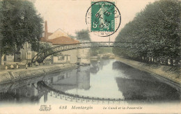 MONTARGIS LE CANAL ET LA PASSERELLE CARTE COLORISEE - Montargis
