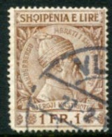 ALBANIA 1913 Skanderbeg Definitive 1 F. Used.  Michel 34 - Albanien