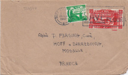 33494# IRLANDE LETTRE DUBLIN Obl BAILE ATHA CLIATH 1947 EIRE SARREBOURG MOSELLE - Covers & Documents