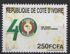 Côte D'Ivoire Ivory Coast Elfenbeinküste 2015 Emission Commune Joint Issue CEDEAO ECOWAS 40 Ans 40 Years - Costa De Marfil (1960-...)