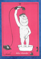 CPSM Illustrateur SINE Série Téléphone Jeu De Mot Humour Douche Allo ..Chaude 10/15 Cm Pucinella Non écrite - Sine