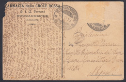 Roccadaspide (SA) 1919, Farmacia Della Croce Rossa, Viaggiata Per Napoli, Cartolina Commerciale - Magasins