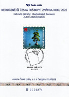 Czech Republic - 2023 - Best Stamp Of 2022 - Scots Pine - Commemorative Sheet With Special Postmark And Hologram - Cartas & Documentos