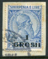 ALBANIA 1914 Surcharge 1 G. On 25 Q. On Skanderberg Definitive Used..  Michel 44 - Albania