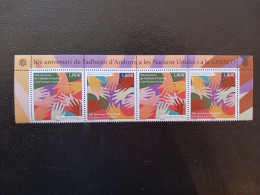 Andorra 2023 Andorre Diptych  Adhesion UN ONU UNESCO 30 Year 1993 2x2v Mnh STRIP UP TITLE - Unused Stamps