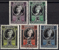 Luxembourg Luxemburg 1926 CARITAS Prince Héréditaire Jean Série Oblitérée Val.cat.25€ - Gebraucht