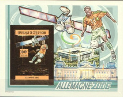 Ivory Coast 2005, Football World Cup, Space, Berlin, BF GOLD IMPERFORATED - Côte D'Ivoire (1960-...)