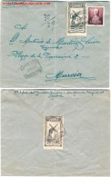 Carta Certificada Con Viñetas De La Mutualidad De Correos. El 20 De Octubre De 1951 - Wohlfahrtsmarken