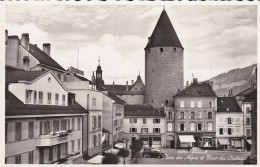 Bulle, Place Des Alpes , Hôtel Du Cheval-Blanc, Café Des XIII Cantons, Pharmacie Etc. Carte-photo - Bulle