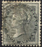 India #16 (SG #46) Used 4a Black Victoria From 1855 - 1854 Compañia Británica De Las Indias