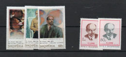 LENIN -  ALBANIA -  1974 - LENIN SET OF 3 + 1980 SET OF 2 MINT NEVER HINGED  SG CAT £13.7574 - Lénine