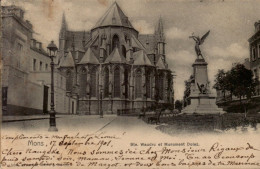 Mons - Ste Waudru Et Monument Dolez, Début 1900, - Mons
