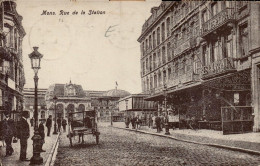 Mons - Rue  De La Station Début 1900, Très Animée - Mons