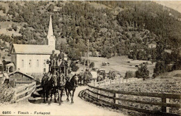 SUISSE FIESCH FURKAPOST TRÈS BELLE ANIMATION  REIMPRESSION DE CARTE ANCIENNE COLLECTION E.B. 1970 - Fiesch