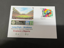 8-8-2023 (1 T 44) FIFA Women's Football World Cup Match 54 ($1.20 Brisbane Stamp) England (0-4) V Nigeria (0-2) - Other & Unclassified