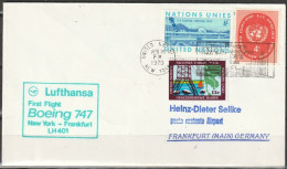 BRD Flugpost / Erstflug LH 401 Boeing 747 New York - Frankfurt 26.4.1970 Ankunftstempel 27.4.70 ( FP 29) - Primeros Vuelos