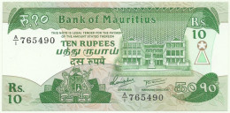 MAURITIUS - 10 RUPEES - ND ( 1985 ) - Pick 35.a - Unc. - Sign. 5 - Serie A/1 - Mauritius