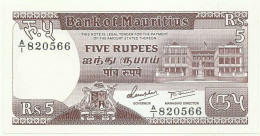 MAURITIUS - 5 RUPEES - ND ( 1985 ) - Pick 34 - Unc. - Sign. 5 - Serie A/1 - Mauritius