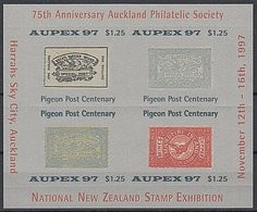 NEW ZEALAND 1997 CINDERELLA AUPEX'97 PIGEON POST EXHIBITION SHEETLET - Hojas Bloque