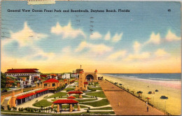 Florida Daytona Beach General View Ocean Front Park And Boardwalk 1958 - Daytona