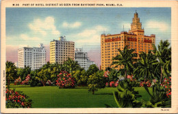 Florida Miami Part Of Hotel District As Seen From Bayfront Park 1940 Curteich - Miami