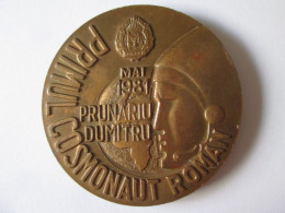 Medaille Roumaine 1981:Prunariu Dumitru Le Premier Cosmonaute Roumain/Romanian Medal 1981:The First Romanian Cosmonaut - Other & Unclassified