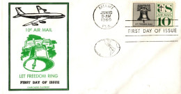 (R19) USA  FDI - 10 C Air Mail - Let Freedom Ring - Cascade Cachet - Miami 1960. - 2c. 1941-1960 Lettres