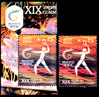 SPORTS- BADMINTON-ERROR-COLOR VARIETY-INDIA-2010-MNH-IE-86 - Badminton