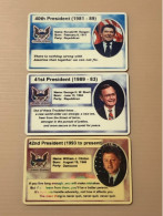 Mint USA UNITED STATES America Prepaid Telecard Phonecard, President Reagan Bush Clinton SAMPLE CARD, Set Of 3 Mint Card - Collezioni