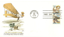 (R19a) USA FDI - The First Powered Flight - Orville And Wilbur Wright - Dayton OH 1978. - 3c. 1961-... Lettres