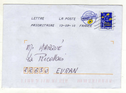 Enveloppe FRANCE Prêt à Poster Lettre Prioritaire Oblitération LA POSTE 13/09/2010 - PAP : Bijwerking /Logo Bleu