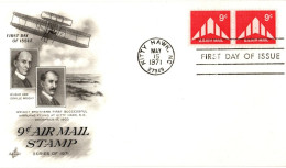 (R20c) USA FDI - Wilbur And Orville Wright - First Successful Airplane Flying - Kitty Hawk 1903 - 1971. - 3c. 1961-... Storia Postale