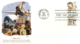 (R20) USA FDI - Wiley Post 1898-1935- Harold Gatty - Flight Records - Oklahoma City OK 1979. - 3c. 1961-... Storia Postale