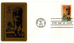 (R20) USA  FDI - National Parks Centennial - US 11c Air Mail - City Of Refuge - Honaunau - Hawaii 1972. - 3c. 1961-... Cartas & Documentos