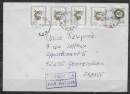 POLOGNE  Lettre 1991 Fleurs Nénuphar - Lettres & Documents