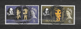 Grande Bretagne  YT  N° 382 383 Shakespeare - Anno 1964 - Used Stamps